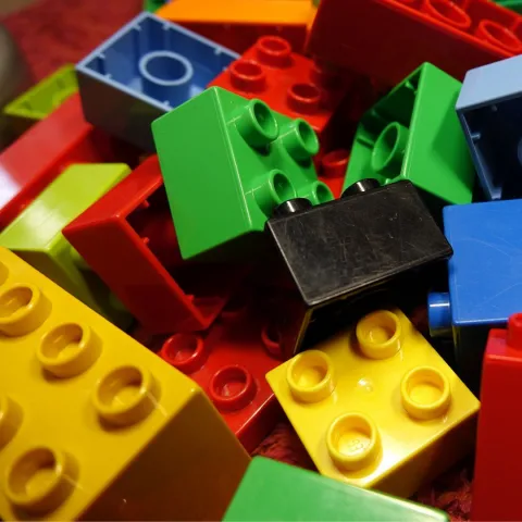 Bright and colorful LEGO blocks