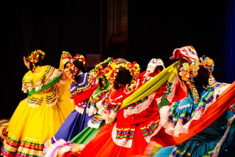 Folklorico dancers in colorful traditional dress