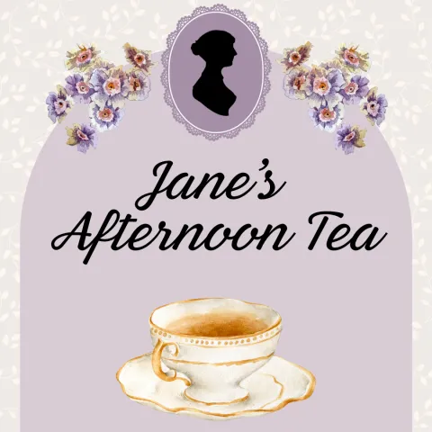 Jane's Afternoon Tea with an illustration of a teacup 
