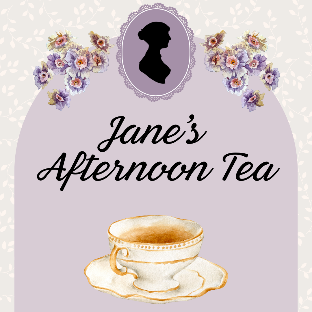 Jane's Afternoon Tea with an illustration of a teacup 
